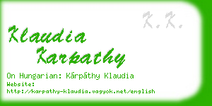 klaudia karpathy business card